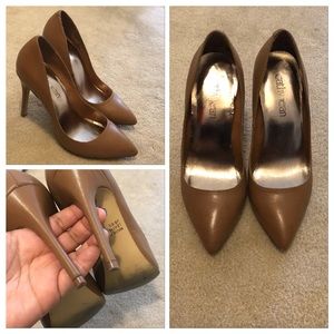 Caramel/cognac stiletto pumps sz 6.5/fits like 6US